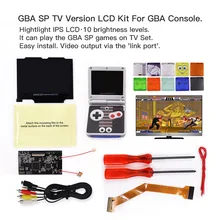 V2 IPS LCD TV Version LCD for GBA SP 10 Levels Brightness Backlight LCD For GBA SP Console And Pre-cut Shell case