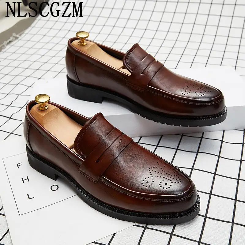 

Кони Лоферы мужские классические кожаные туфли для мужчин лифтовые туфли для офиса 2023 мужские деловые туфли на каблуке 남신발 Chaussure Homme