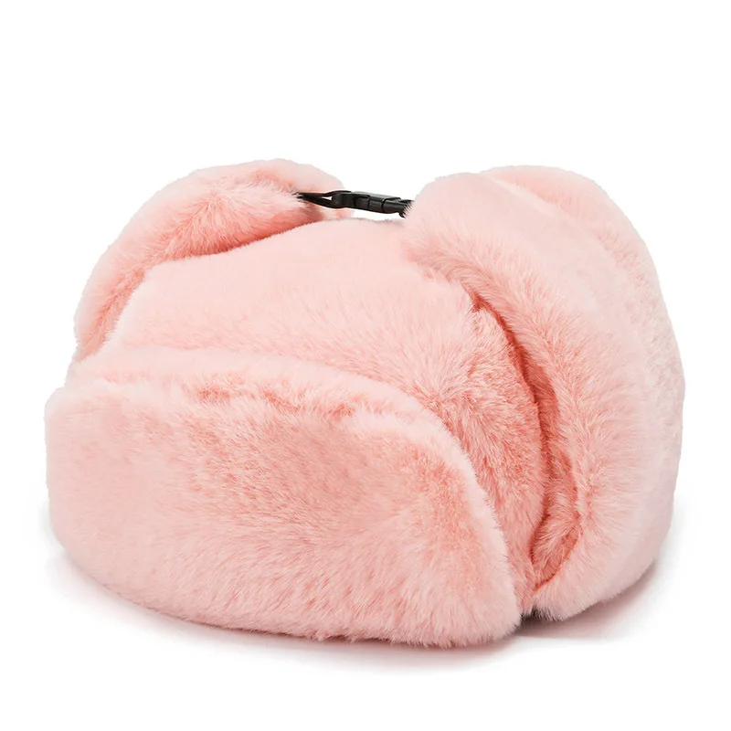 Толстая плюшевая шапка-бомбер теплая зимняя шапка для мужчин и женщин мужская