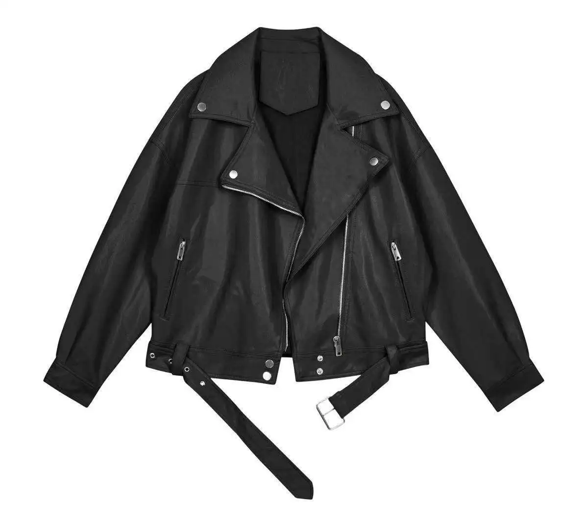 

new suit collar Korean loose handsome PU Motorcycle Leather Women's autumn 2020 leather jacket jacket