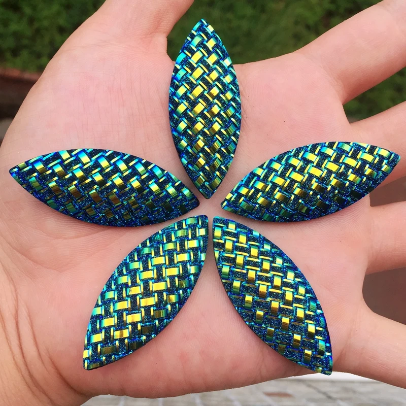 20*50 мм стразы из смолы в виде конского глаза для шитья на плоской задней стороне