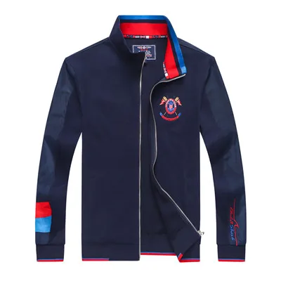 Бренд Tace& Shark, мужская куртка с вышивкой, chaqueta hombre, на молнии, модный и Повседневный свитер, пальто, doudoune homme, мужская куртка - Цвет: 8821-NAVY