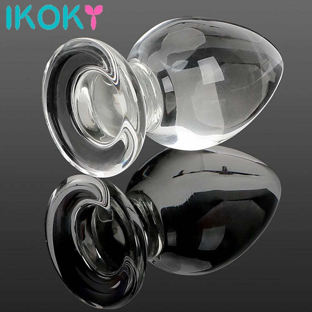 IKOKY 50mm Large Crystal Butt Plug Vagina Ball Big Pyrex Glass Anal Dildo Bead Fake Adult Masturbate Sex Toys for Women Men Gay | Красота и