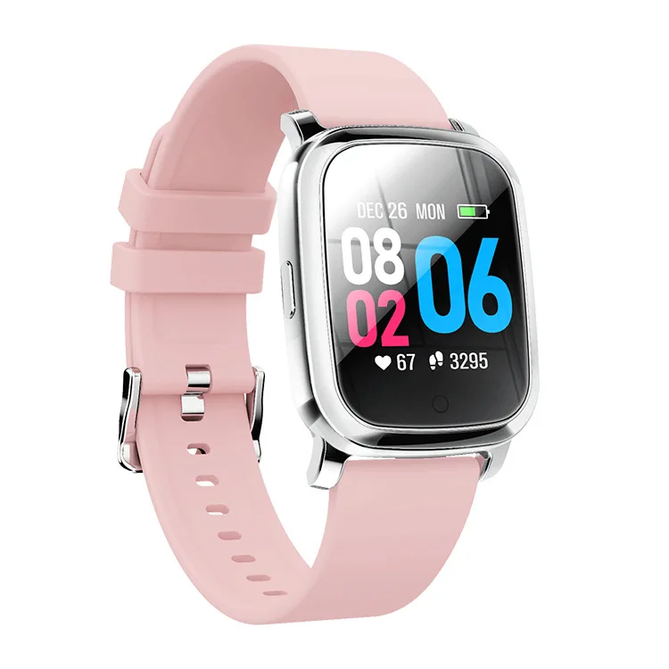 ONEVAN 1,3 дюймов Smartwatch пульсометр Монитор артериального давления погоды gps IP67 Фитнес браслет водонепроницаемый браслет - Цвет: Pink TPU