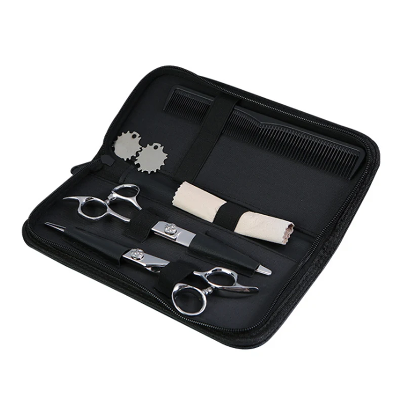 

Hairdressing Scissors Set 6-Inch Flat Cut Two Home Hair Salon Barber Stylist Thinning Broken Hair Bangs Trim