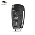 Dandkey 3 кнопки для Audi A2 A3 A4 A6 A6L A8 S5 Q7 TT A3 (8P1) 2006 2007 HAA HU66 откидной складной чехол для дистанционного ключа от машины