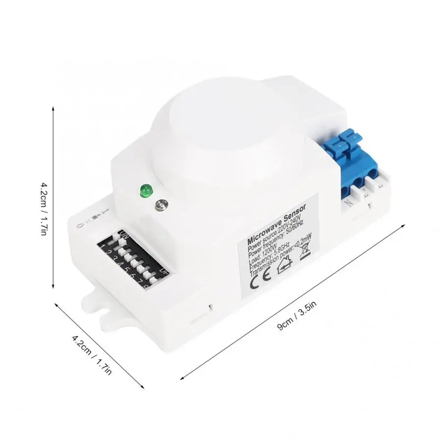 360 градусов микроволновый радар Датчик тела Детектор движения светильник