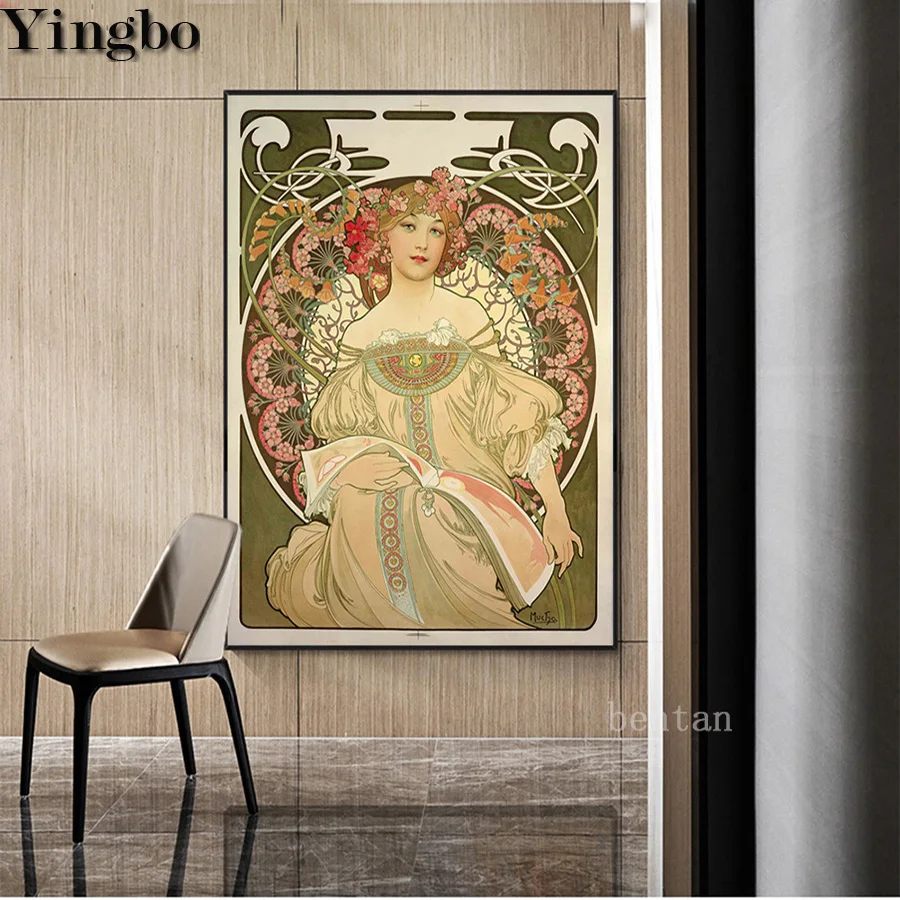 Женская Алмазная мозаика Alphonse Fly Набор для вышивки крестиком 5D ручной работы из