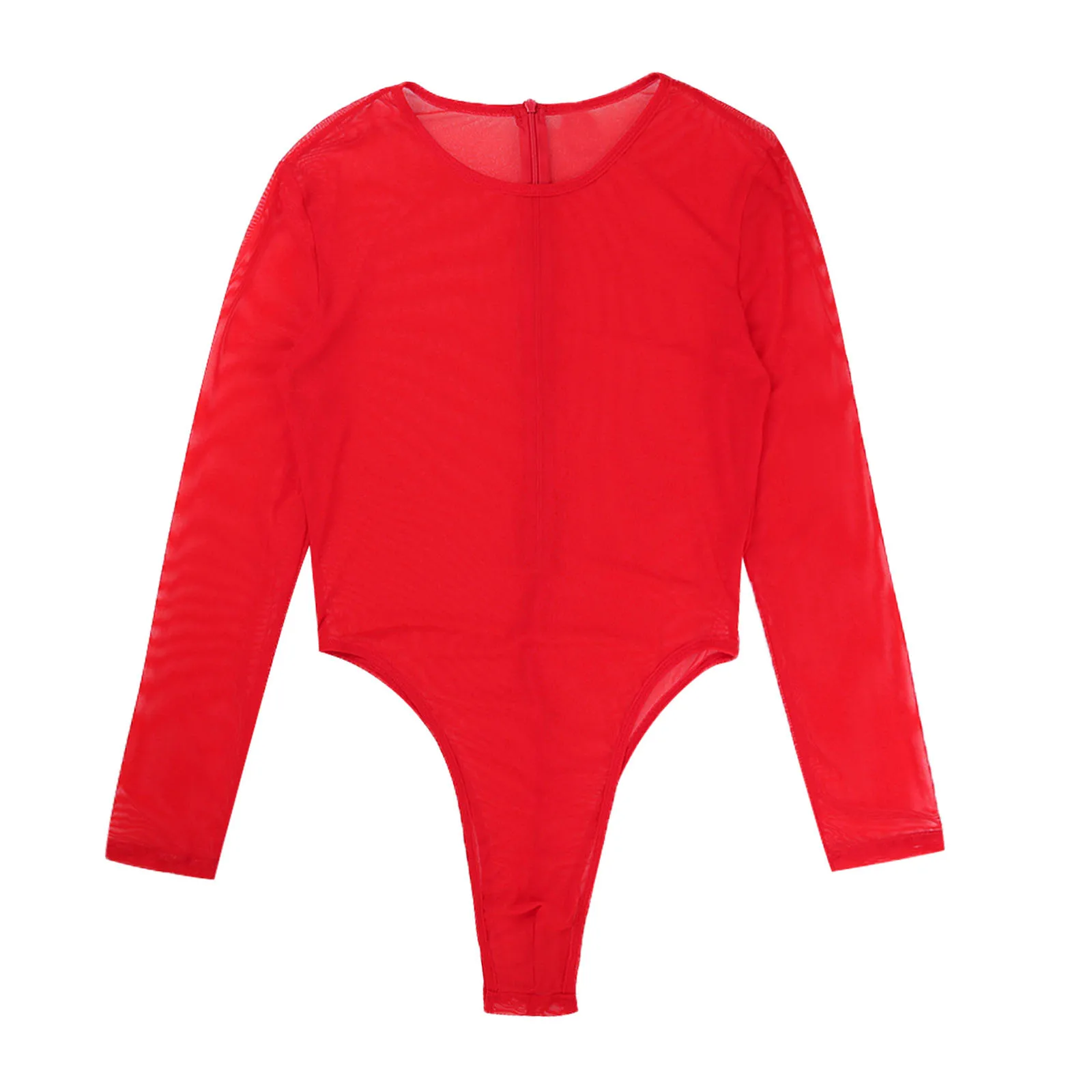 Боди мужское прозрачное Сетчатое стринги с длинным рукавом цельный комбинезон