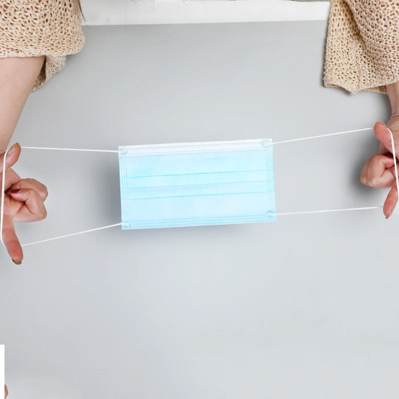 Маски одноразовые трехслойные пылезащитные удобные маски из нетканого