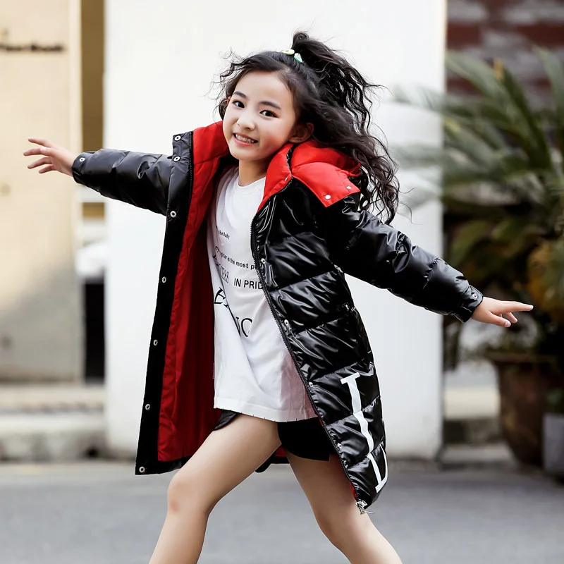 Новинка 2019 года зимние теплые куртки на белом утином пуху Одежда для девочек