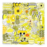 103050pcs cute yellow small fresh graffiti decals fridge phone water bottle waterproof diy kawaii aesthetic stickers for kid