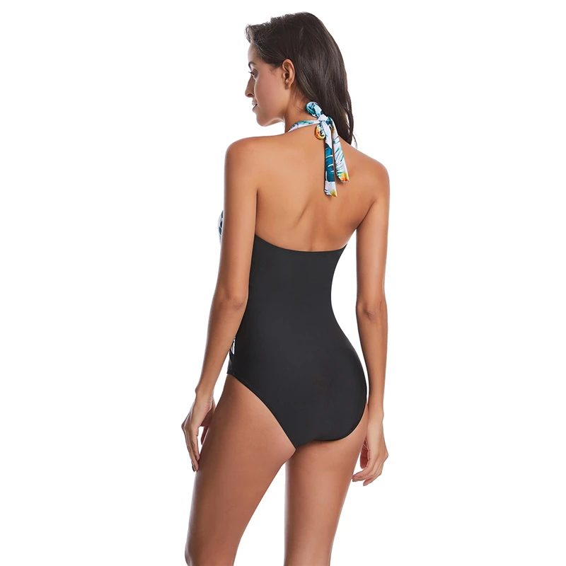 

2020 New Ladies High Waist Plus Size Swimsuit Suit Retro Printed Leopard Print Sexy Push Up Beachwear One-piece Women's Bikini