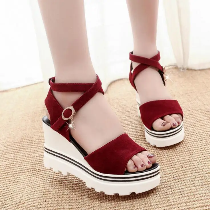 Wedge Sandals Summer Korean Muffin Fish Head Women With Platform Wild Simple Shoes Shook | Обувь
