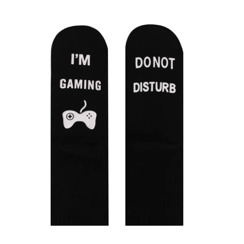 

4 Pairs/Lot Sweat-Absorbent Breathable Socks Men'S Tube Socks Non-Slip Dot Rubber Socks Printed Letter Socks