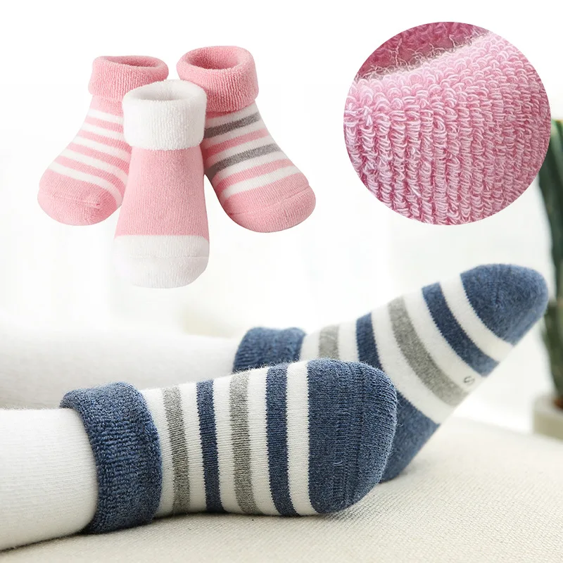 3 pair Baby Winter Thick Terry Socks Soft Warm Newborn Cotton Boys Girls Cute Toddler Floor 0-3 Years | Детская одежда и обувь