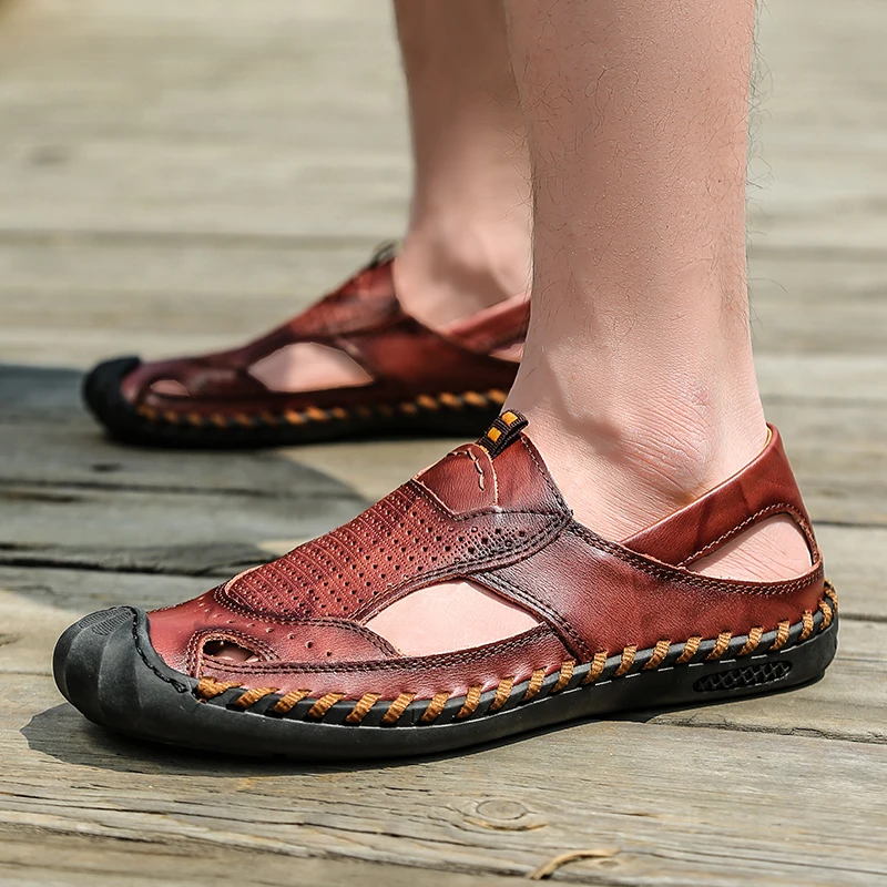 

Мужские кожаные сандалии Zomer Schoenen, удобная летняя обувь, большие размеры
