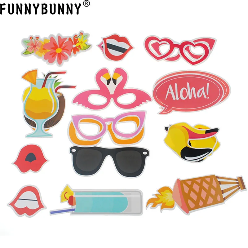 FANLUS 21 шт пары Гавайский фото стенд реквизит наборы пляжный бассейн вечеринки