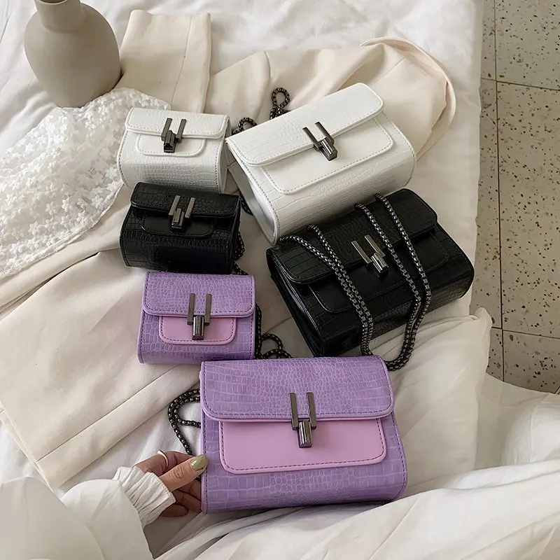 

Women New Sexy Alligator pattern Crossbody Bags PU Handbag Shoulder Contrast Elegant Ladies Purse Luxury Designer Female Fashion