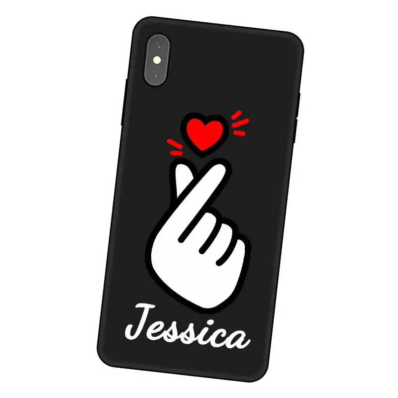 Popular Gift Custom DIY Name Text Black Soft TPU Silicone Phone Case Cover For iPhone 11 Pro X XR XS MAX 5 6 6S 7 8 Plus |