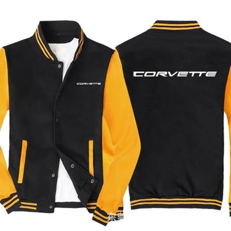 

NEW Fashion Men Baseball Jacket for Corvette Logo Mens Sportswear Casual Sweatshirt Hip Hop Harajuku Unisex Uniform 3 colors A