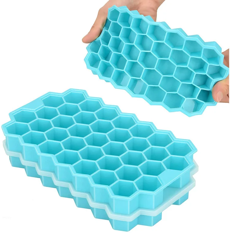 

37 lattice silica gel honeycomb ice lattice with cover honeycomb ice lattice DIY ice mold silica gel ice box baby food