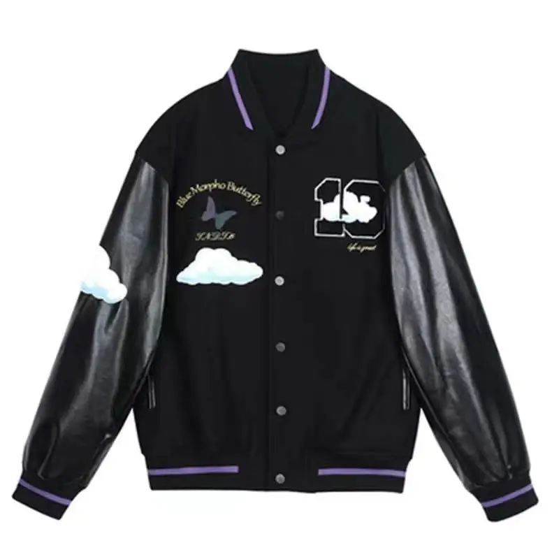 

2021 New Spring and Autumn Fashion Brand Baseball Uniform Women's Printed Woolen Jacket Coat Women's Clothing