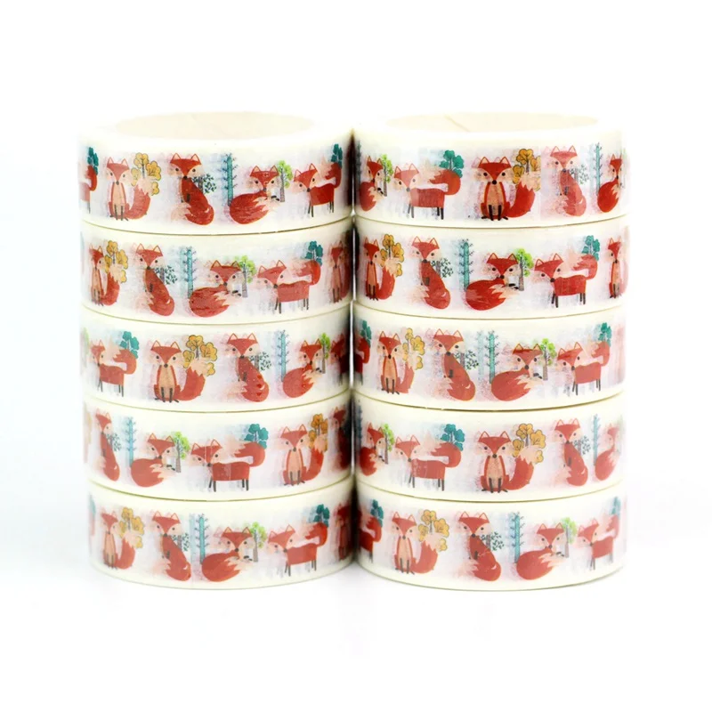 

Decorative Cute Fox Washi Tape Animal Japanese Paper Kawaii Scrapbooking Tools Masking Tape Christmas Photo Album Diy Stationery