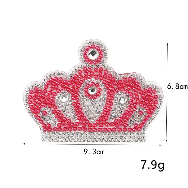 1 шт. нашивки в виде короны для одежды с жемчужинами и кристаллами разразы