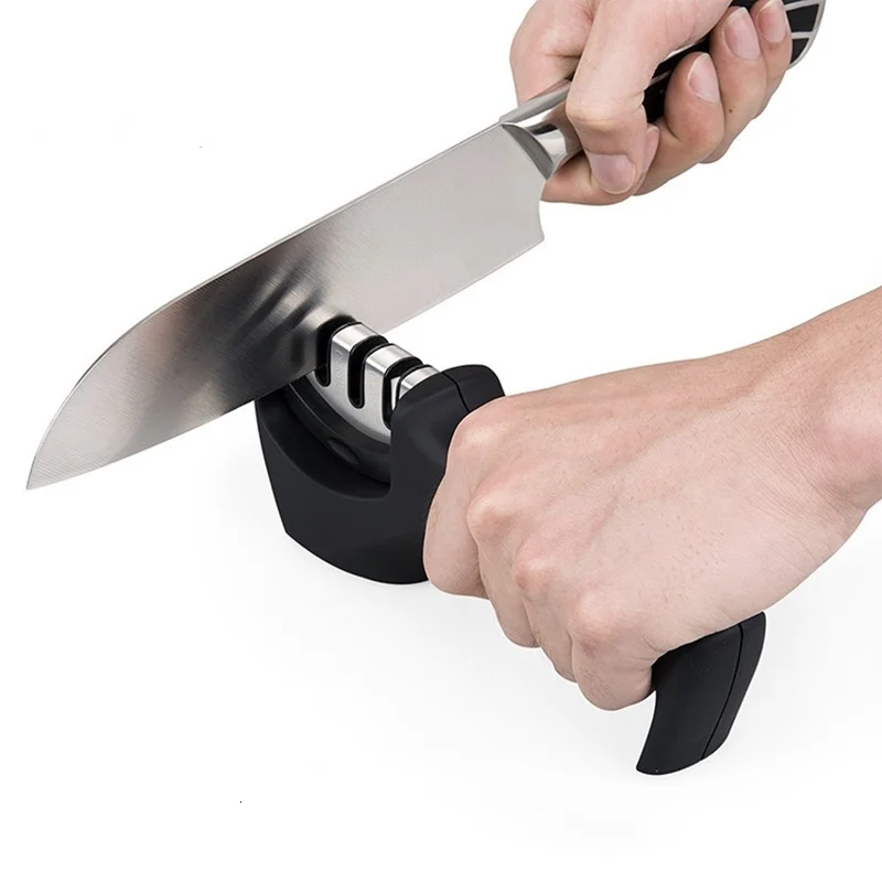 

Stages Professional Knife Sharpener Kitchen Grinder Tungsten Steel Kitchen Knives Accessories Collapsible Sharpening Stone