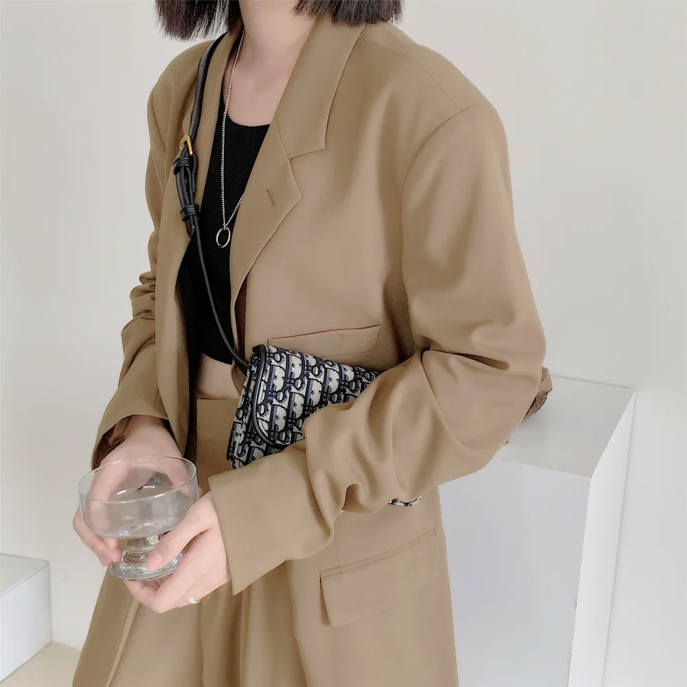

2021 New Women Spring Blazer 2 Two Pieces Suit Set Full Sleeve Straight Single Breasted Jacket with High Waist Suits Pants
