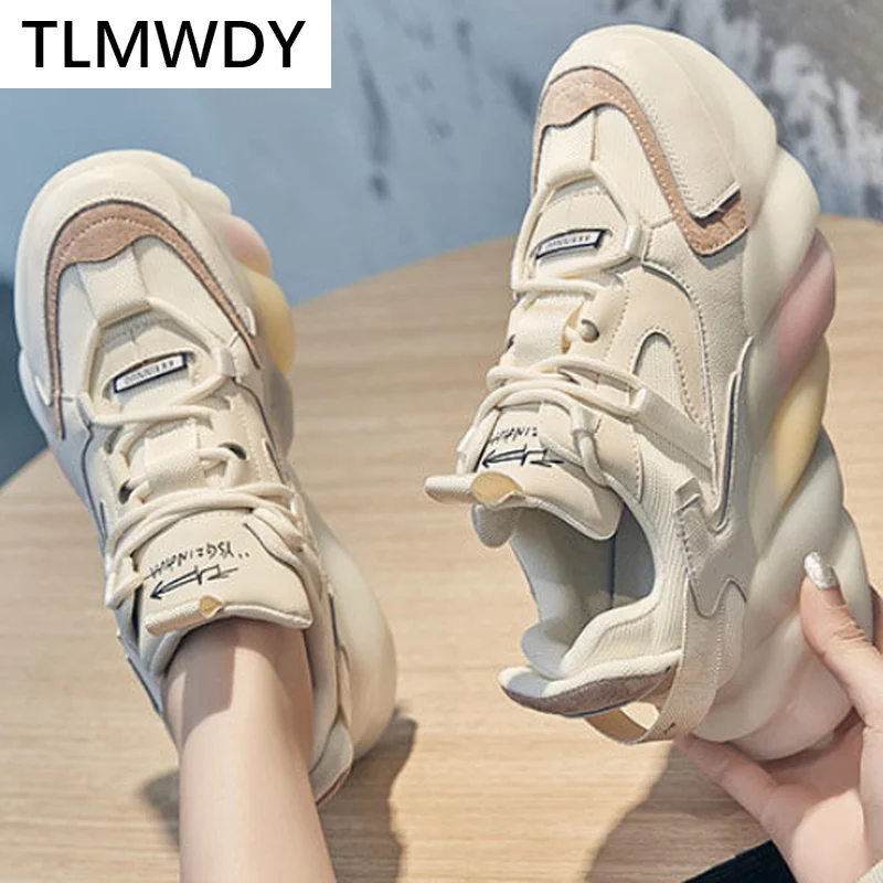 

2021 Women's Comfortable Breathable Casual Shoes Fashion Women's Shoes Lace-up Non-slip Sneakers Autumn Colorful Platform Shoes