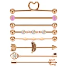 Серьги-штанги из нержавеющей стали для пирсинга В индустриальном стиле, ювелирное изделие для прокола хряща, 38 мм, 1 и 12 дюйма, 14 г, 8 шт.комплект