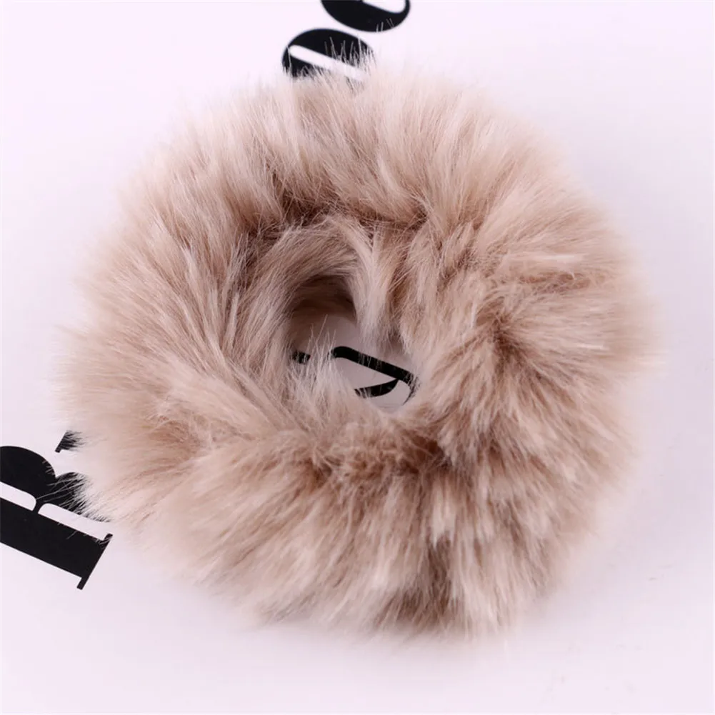 

Cute Women Headwear 1PCS Soft Fluffy Faux Fur Fuzzy Scrunchie Nice-Looking Elastic Hair Ring Beautiful Fashion Hair Accessories