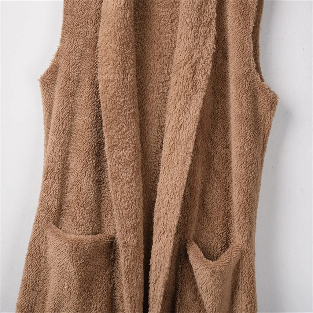 Модный жилет с карманами из искусственного меха зимний женский длинный Tenygo