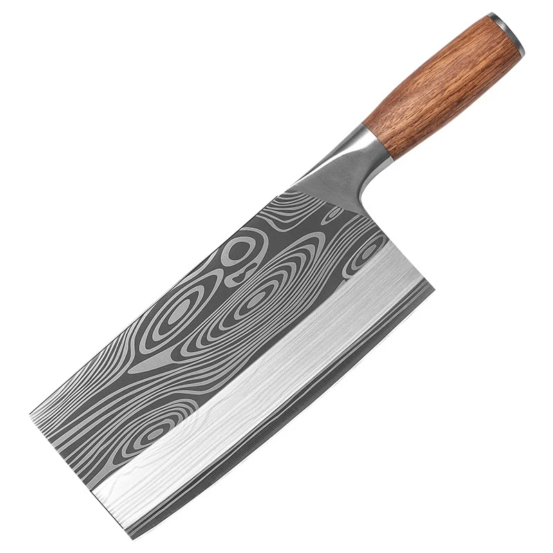 

Sharp Meat Chopping Knife Chinese Cleaver Vegetable Slice Chef Kitchen Knife Laser Damascus 5cr15mov Stainless Steel Razor