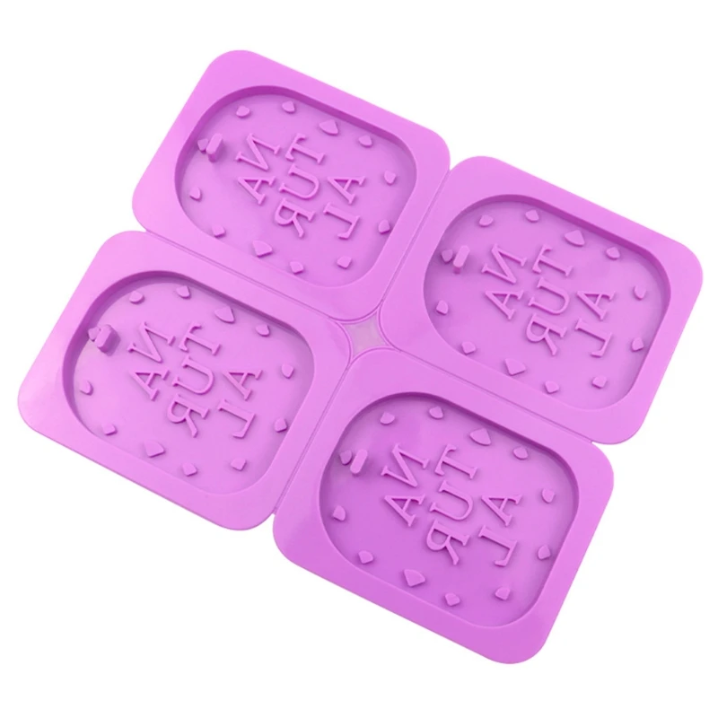

Letter Rounded Corners Square Keychain Epoxy Resin Mold Hanging Listed Pendant Silicone Mould DIY Crafts Decoration Tool