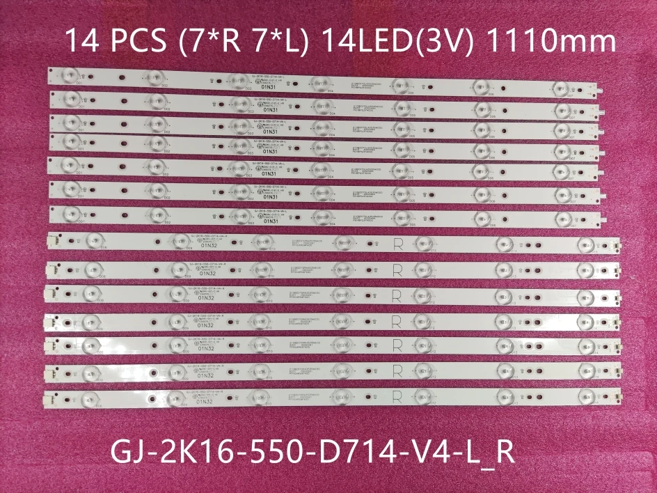 Новые 14 шт. светодиодный подсветка полосы для 55PUS6581 55PUS6561 55PUS6101 55PFF5701 55PUS6501 LB55072
