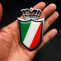 3d metal chrome italy italian flag crown shield car emblem badge decal sticker