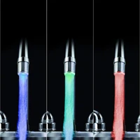 led water faucet stream light kitchen bathroom shower tap faucet nozzle head 7 color change temperature sensor