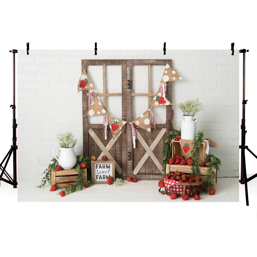 Фон для фотосъемки новорожденных с изображением фермы и клубники | Электроника