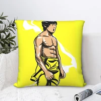 bruce lee square pillowcase cushion cover spoof zip home decorative throw pillow case sofa seater nordic 4545cm