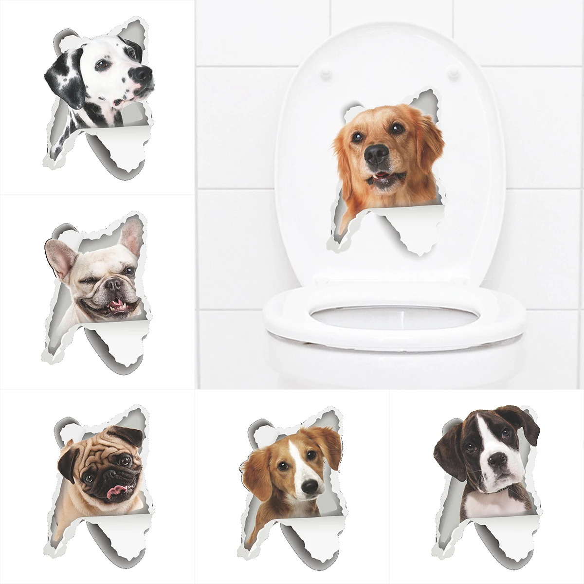 3D стены стикеры собаки забавные Стикеры для домашнего декора ванной комнаты дома