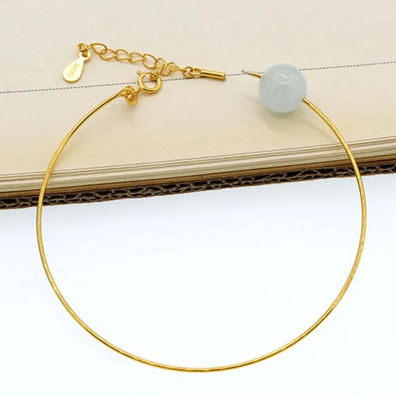 Женский браслет с бусинами из серебра 925 пробы ниткой бисера | Украшения и