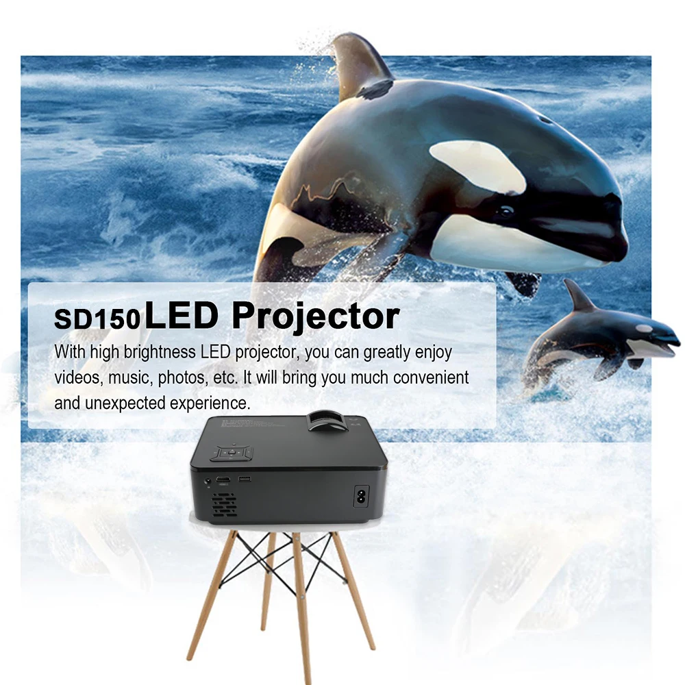 Светодиодный ЖК-проектор docooler SD150 1080P для домашнего кинотеатра 2400 люмен