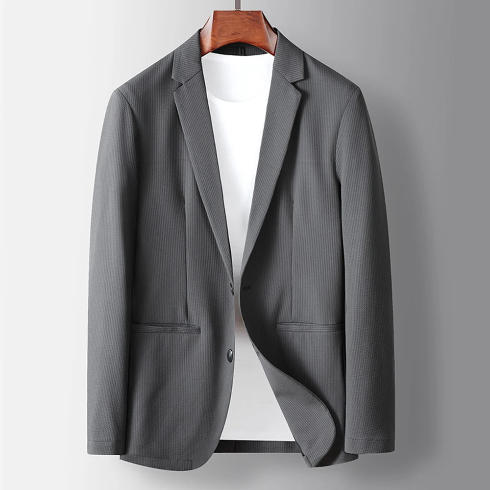 

New Arrival Summer Autumn Men Jacket Blazer Male Thin Casual Jacket Single Breasted Blazer Coat