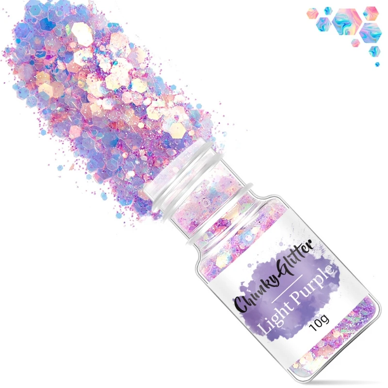 

2021 New 12/18/24 Colors Chunky Glitter Sequins Mixed Flake Set Eyeshadow Body Face Decor