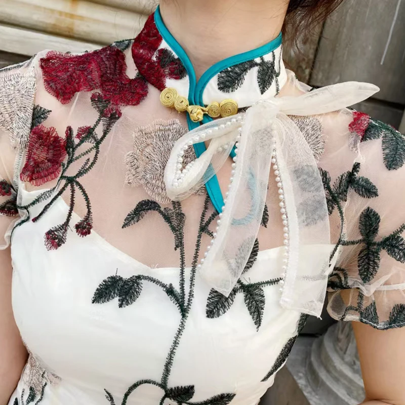 

GALCAUR Print Playsuit For Women Stand Collar Short Sleeve High Waist Mini Pockets Bowknot Females Fashion Clothing 2021 Summer