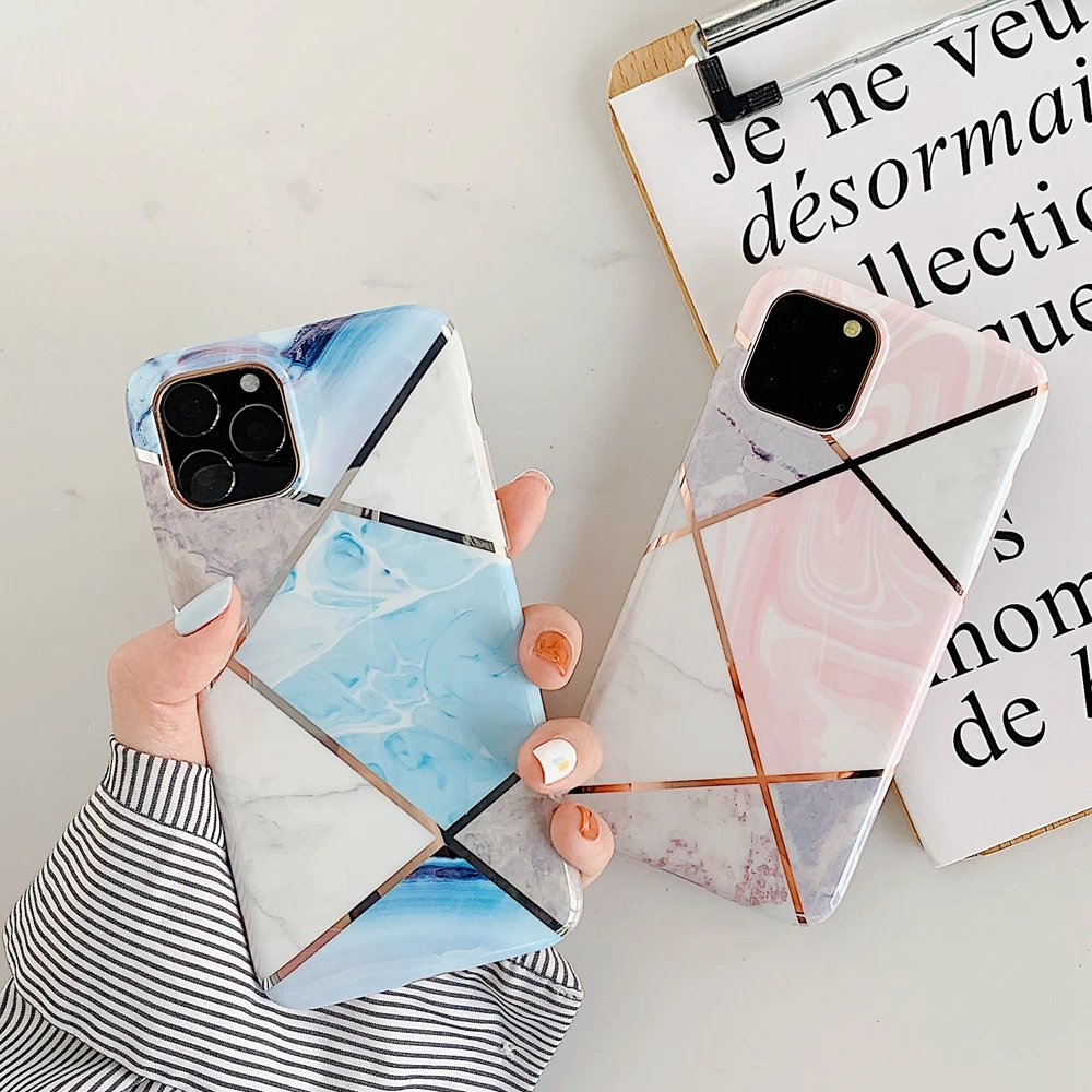 Luxury Plating Marble Phone Case for Apple iPhone 11 Pro Silicone TPU Back Cover 6 6S 7 8 Plus X XR XS Max Coque |