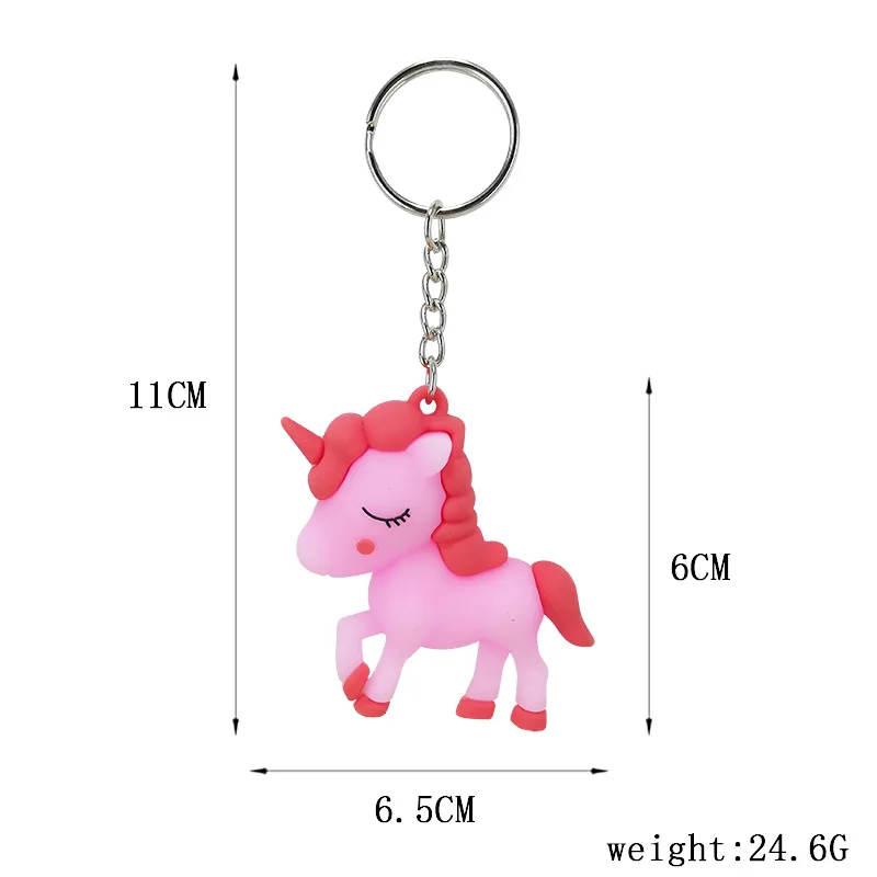 PVC new cartoon unicorn key ring pendant pony styling bag car jewelry accessories | Украшения и аксессуары